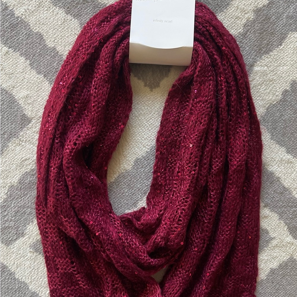 NWT Charming Charlie Infinity Burgundy Scarf